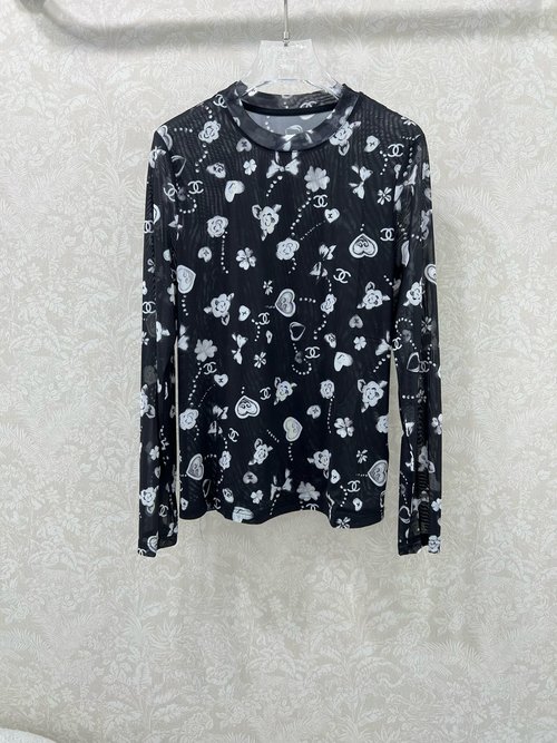 Chanel Chic Double-C Print Mesh Top for Different Combinations