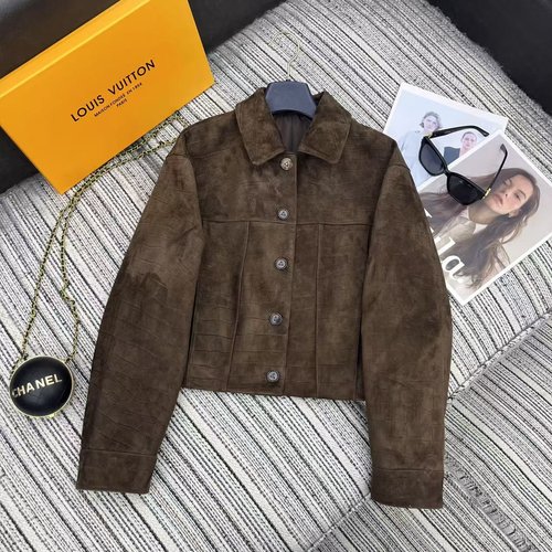 Louis Vuitton Recommended Early Autumn-Winter Alligator Grain Suede Jacket