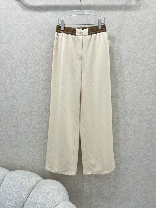 Gucci All-over老花Pattern Wide-leg Trousers for a Stylish Look