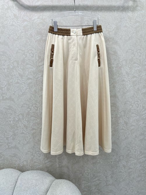 Gucci Full老花Double G Print Skirt with Horsebit Decoration