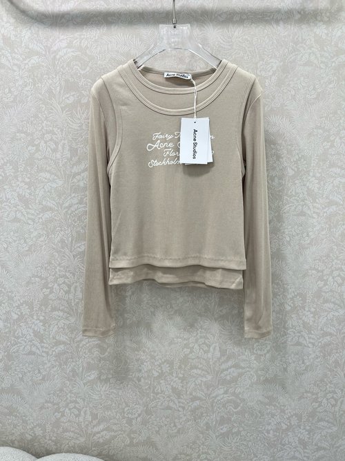 Acne Studios Fake Two-Piece Top with Fairy-Style Emblem, Comfortable and Stylish