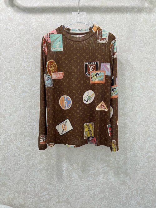Louis Vuitton All-over老花Poster Badge Print Mesh Camisole for Layering