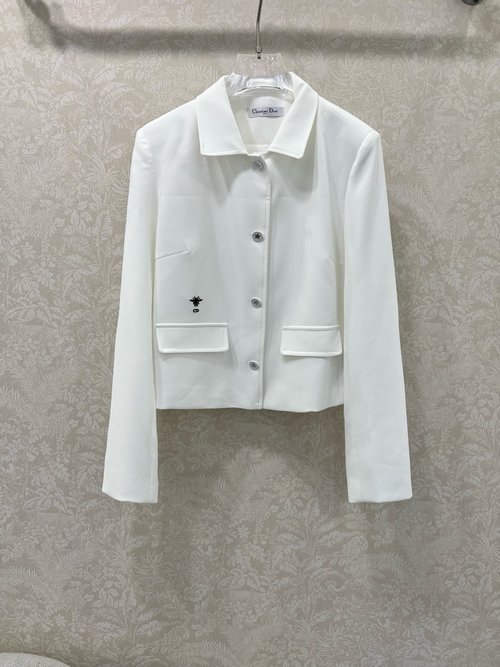 Dior Single-breasted Blazer with Star Accents and Bee Embroidery