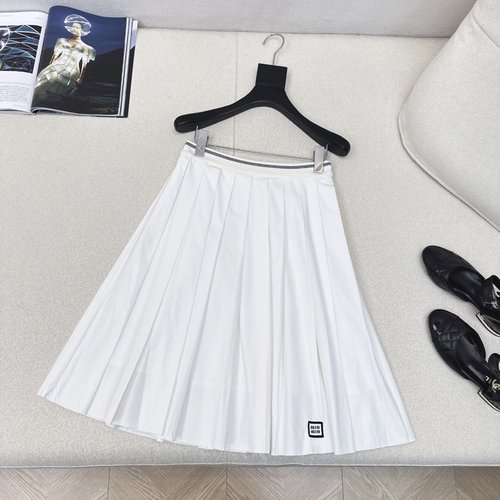 Miu Miu Sweet and Sophisticated Pleated Long Skirt