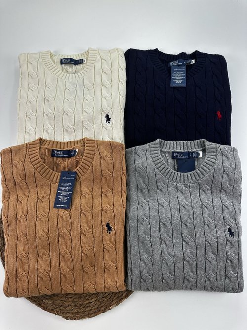 Yves Saint Laurent Classic Knitted Cotton Sweater with Cable Pattern