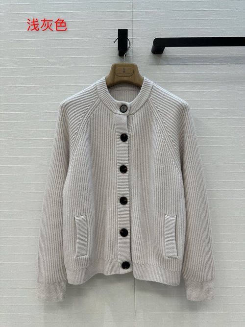 Brunello Cucinelli Exclusive Cashmere Knit Cardigan with Simple Italian Design