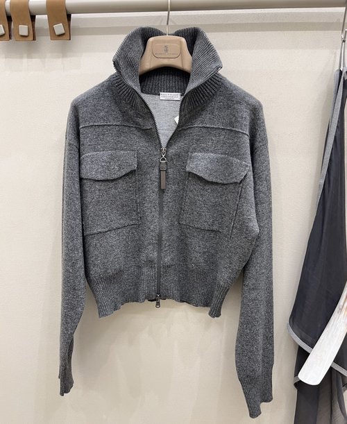 Brunello Cucinelli Elegant Relaxed-Fit Cashmere Coat with Soft Touch