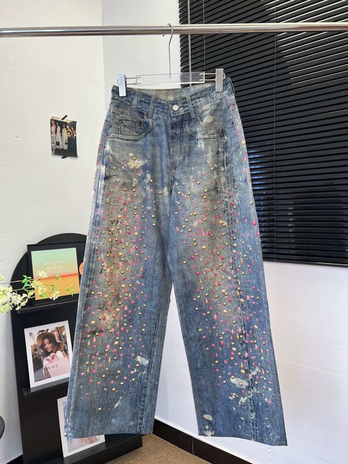 Acne Studios Exclusive 3D Printed Loose Fit Trousers with Side Pockets, Practical