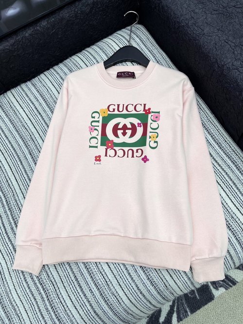 Gucci Classic Printed Round-Neck Sweatshirt with Elastic Cuffs