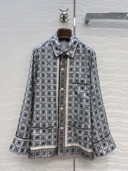 Loro Piana High - End Silk Shirt with Exquisite Print in Lp Collection Style