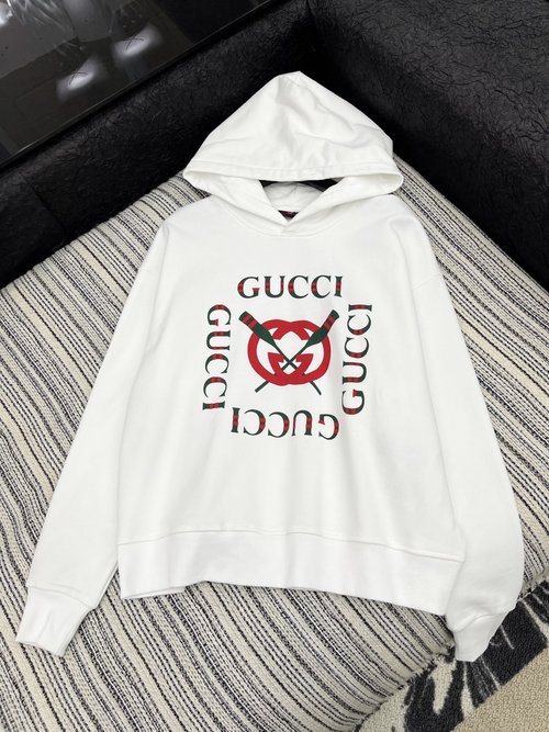 Gucci Printed Hooded Sweatshirt with a Relaxed Fit