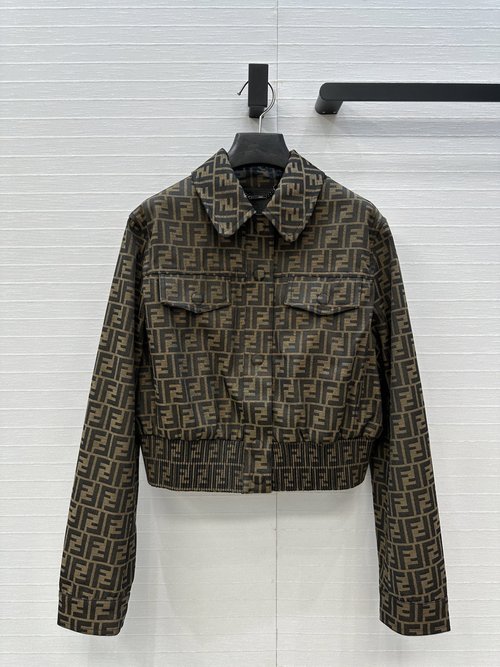 Fendi Classic FF Jacquard Jacket with Waist - Cinching Technique