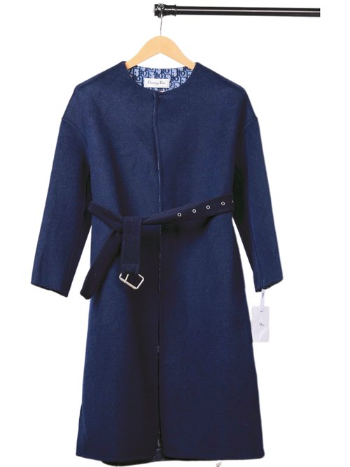 Dior Versatile Long Round Neck Wool Coat in Various Colors