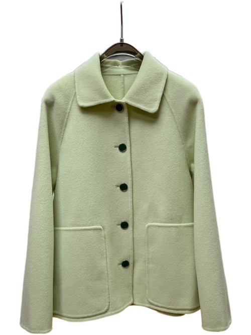 Hermes All-Cashmere Coat with Dust Bag in Fruit Green