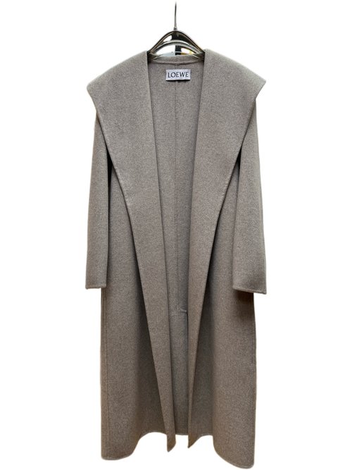 Loewe Casual Woolen Coat in Gray and Black, 90% Wool 10% Cashmere