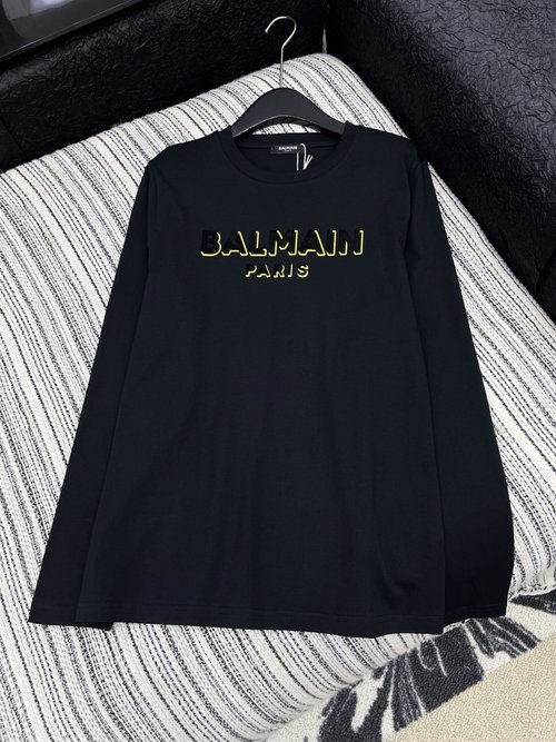 Balmain Plush Long-Sleeve T-Shirt with Cloud-Like Comfort