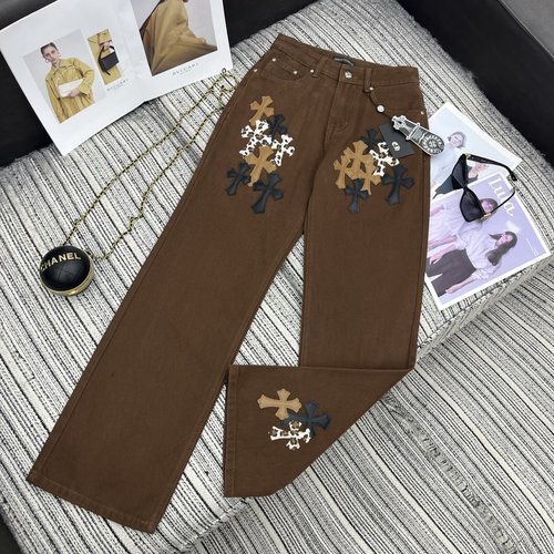 Chrome Hearts Leopard Print Cowboy Straight-leg Jeans