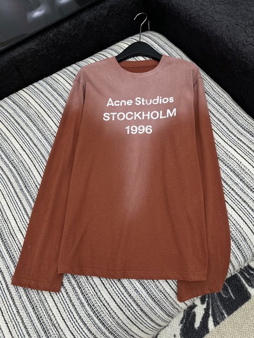 Acne Studios Exquisite Heavy-washed Printed Long-sleeved T-shirt with Tie-dye