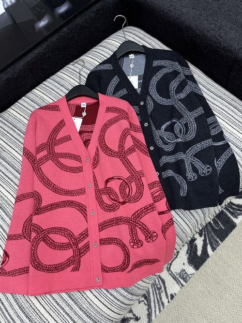 Hermes V-neck Wool Knit Cardigan, a Must-have for Stylish Outfits