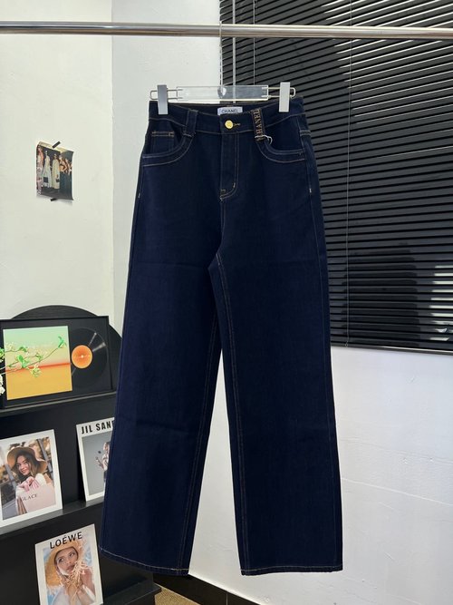 Chanel Embroidered Letter Denim Trousers, Soft & Stylish