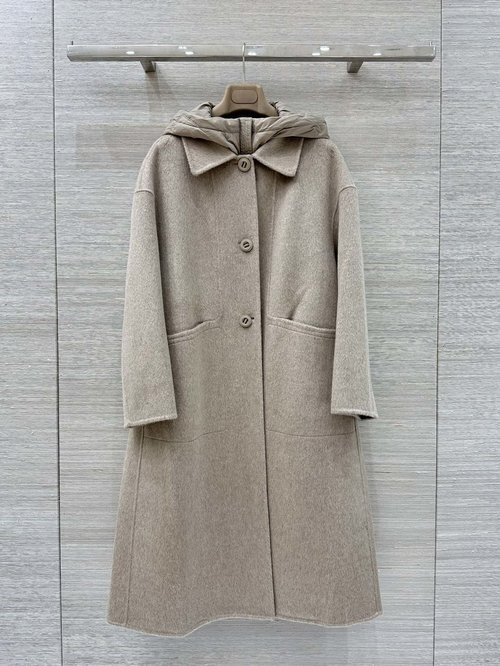 Loro Piana Exclusive Double-sided Cashmere Coat with Down Liner, Elegant and Understated