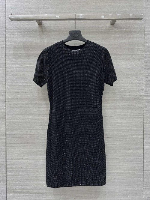 Alexander Wang Exclusive Black Diamond Series Full-Diamond Knit Dress