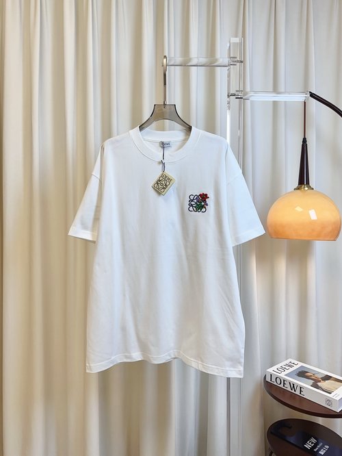 Loewe Embroidery Logo T-shirt, Customized Cotton, Comfortable and Classic