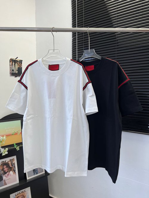 Gucci New Release: Cotton Tee with Shoulder Ribbon Embroidery, Loose Silhouette