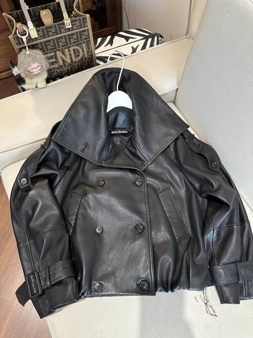 Acne Studios Imported Italian Natural Grain Cowhide Clothing with Custom Hardware