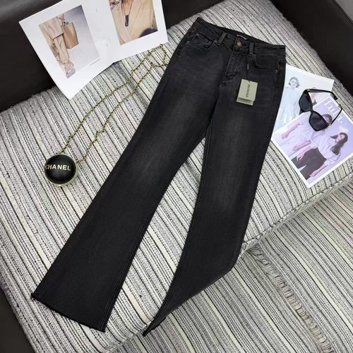 Balenciaga Dual-Color Flared Denim Jeans