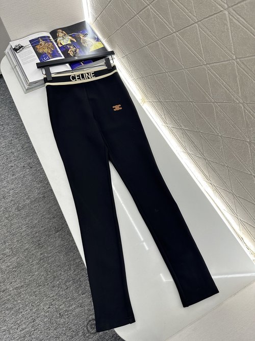 Celine Custom High-Elasticity Leggings with Logo Decoration