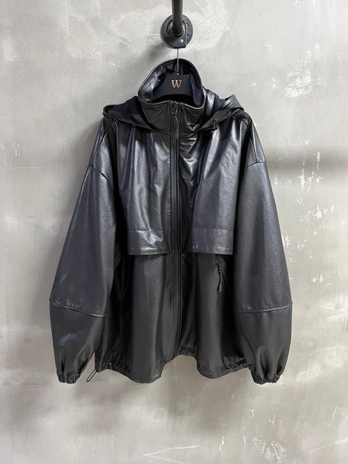 Balenciaga Customized Retro Leather Jacket Suitable for All Body Types