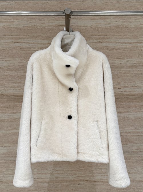 Brunello Cucinelli Luxury Norman Fur-Trimmed Coat with Reversible Collar, Imported Wool