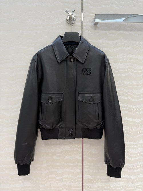 Miu Miu Miu - style Short Vintage Sheepskin Cotton Jacket, Stylish