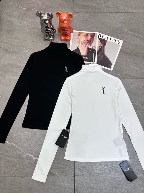 Yves Saint Laurent Half-high Collar Embroidered Logo Base Layer