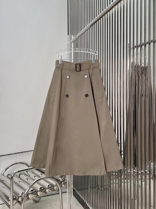 Burberry Fashionable New Belted A-line Umbrella Skirt