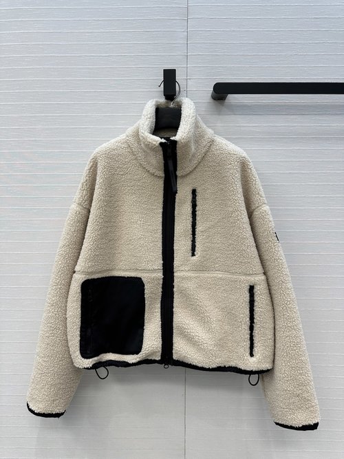 Canada Goose New Particle Fleece Wool Zipper Jacket with Classic Stand-collar Design