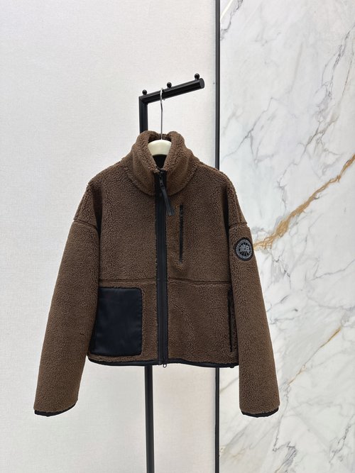 Canada Goose Eco-Friendly Classic Stand Collar Teddy Fleece Sweatshirt