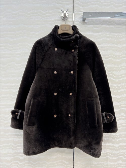 Brunello Cucinelli Exclusive High-end Merino Fur-on-Leather Coat