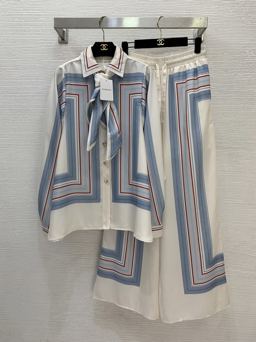 Zimmermann Geometric Print Two-piece with Scarf and Pants