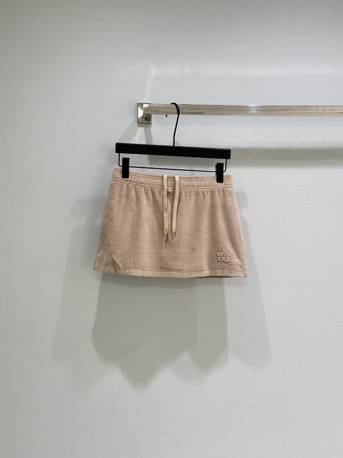 Alexander Wang Zippered Hoodie with Rhinestones and Emblem, Paired Skirt