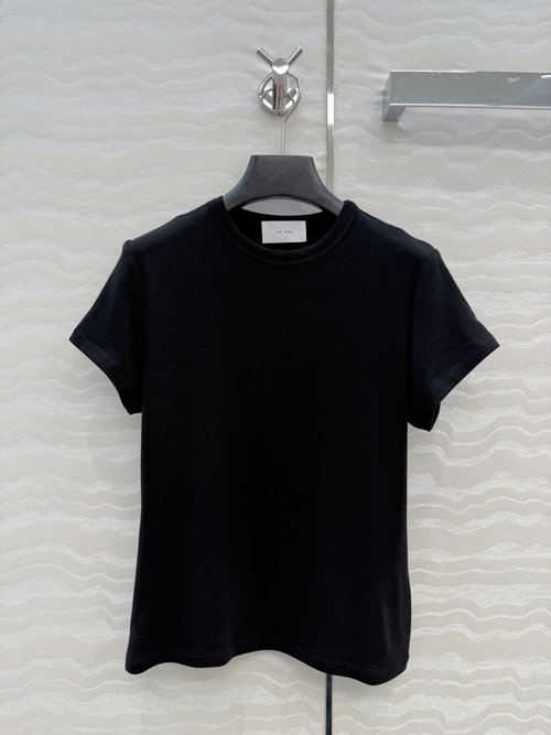 The Row Classic Row Pattern Wool Short-Sleeve T-Shirt with Italian Minimalist Aesthetic