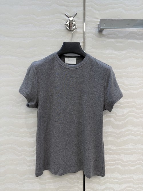 The Row Classic Row Pattern Wool Short-Sleeve T-Shirt with Italian Minimalist Aesthetic