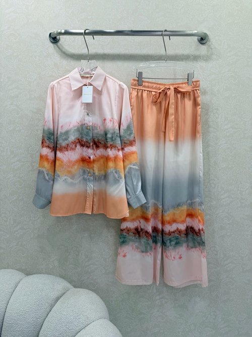 Zimmermann Vacation Series Printed Shirt and Wide-Leg Trousers Set