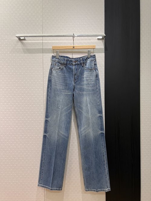 Celine Simple Straight-Leg Jeans with Logo in Various Colors