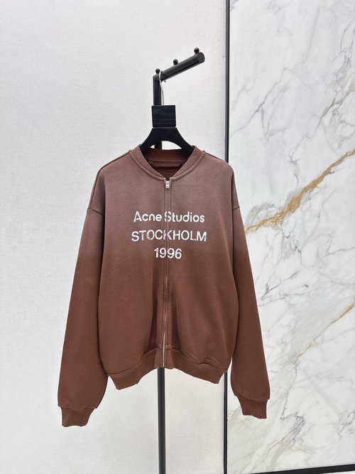 Acne Studios Heavy-Duty Distressed Baseball Jacket, Cotton, Casual and Fashionable