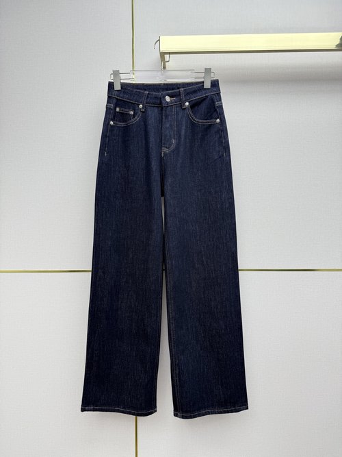 Loewe Straight-Leg Jeans with Letter Towel Embroidered, Versatile