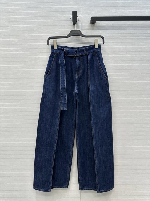 Loewe Original Deconstructed Wide - Leg Jeans with D - Ring Belt