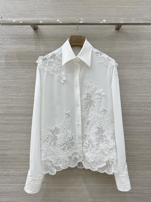 Alexander Wang Luxury Silk Blouse with 3D Floral Embroidery