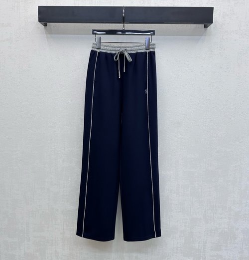 Polo Ralph Lauren Straight-Leg Drawstring Trousers with White Binding